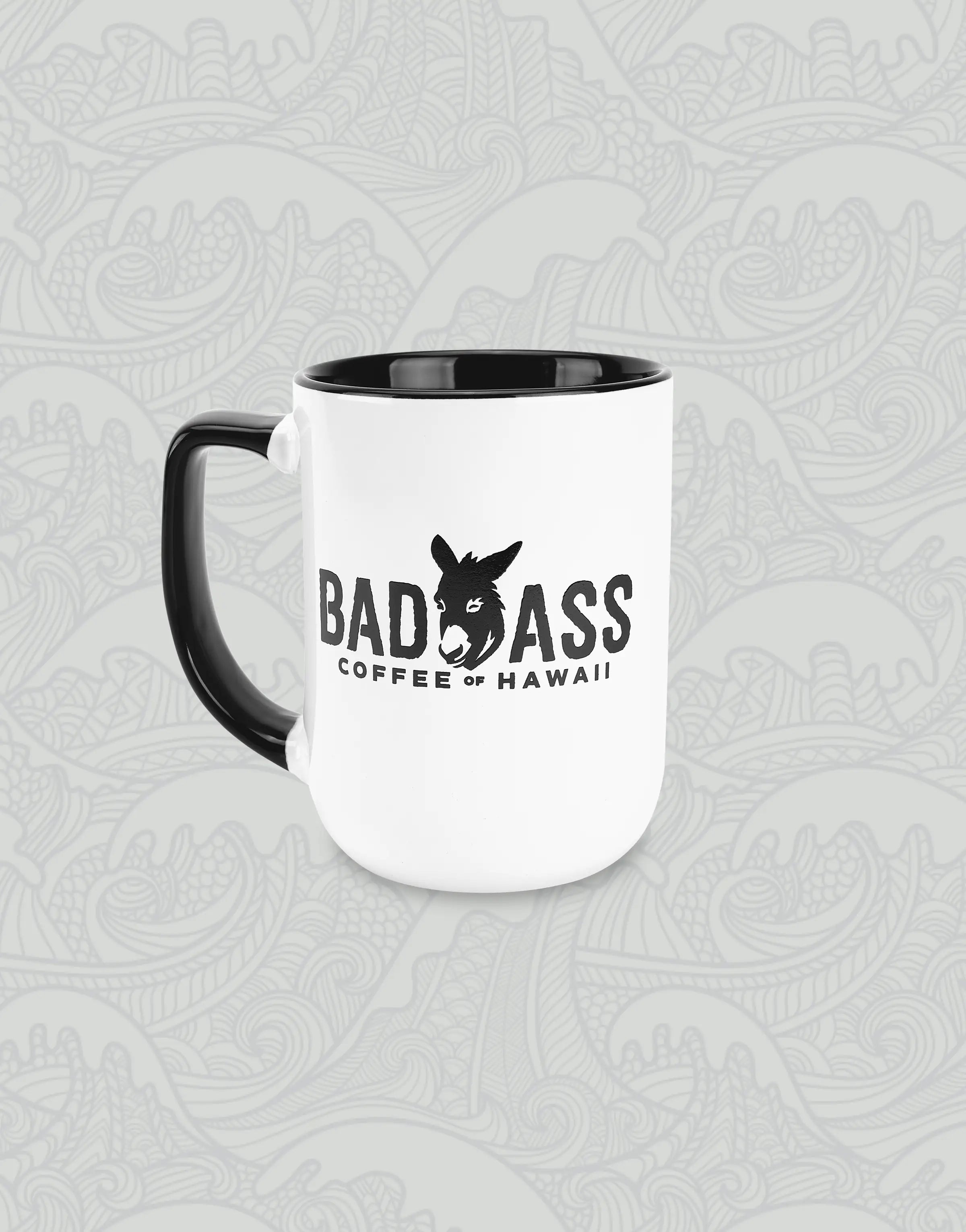 aggressive coffee mugs Bad Ass Coffee 15 oz. Two-tone Coffee Mug